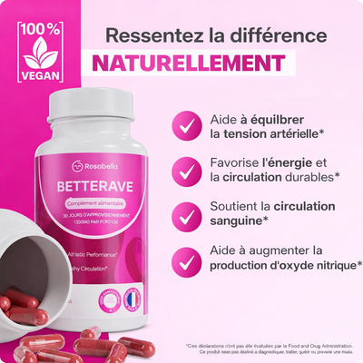 Gélules de betterave Rosabella pour soutenir la circulation et la vitalité*