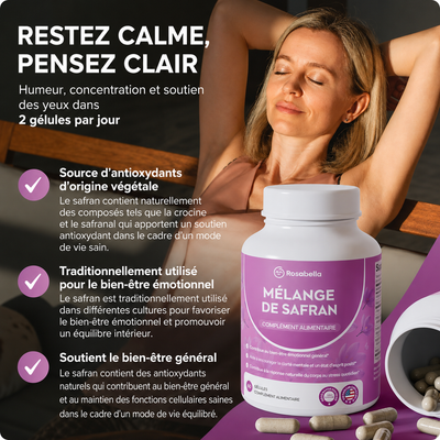 Rosabella Extrait de Safran Soutient Naturellement une Humeur Saine
