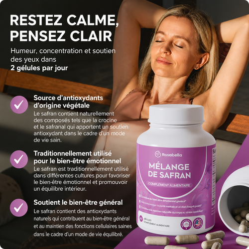 Rosabella Extrait de Safran Soutient Naturellement une Humeur Saine