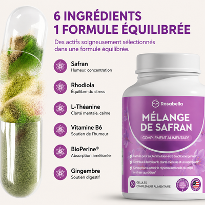 Rosabella Extrait de Safran Soutient Naturellement une Humeur Saine