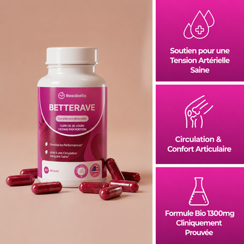 Gélules de betterave Rosabella pour soutenir la circulation et la vitalité*